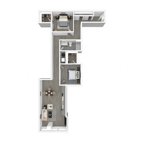 a floor plan of a 2100 sq ft apartment